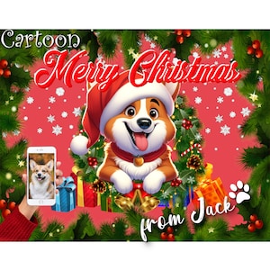 Christmas Pet Portrait from Your Photo! Turn every photo into your perfect Christmas gift!