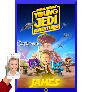 Junges Jedi Portrait nach deinem Foto! Sei dein Lieblings Charakter aus deinem Lieblings Cartoon! Star Wars, Toy Story, Ladybug und viele mehr!