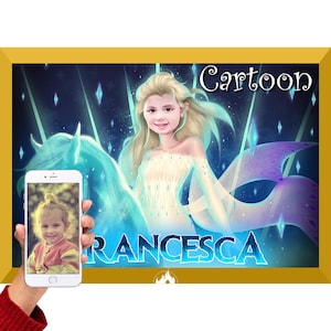 Frozen Little Girl Portrait from Your Photo! Be your favorite Disney character from any movie! Frozen, Toy Story, Star Wars and many more!