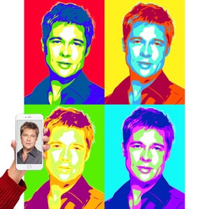 Vibrant Pop Art personalized portrait from your photo! This Andy Warhol style is perfect for your portrait or for your family and friends!