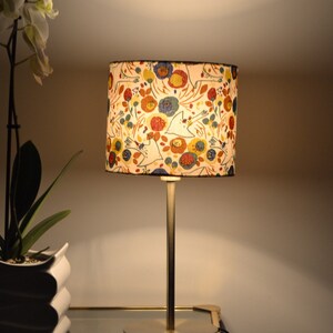 Round flower and bird fabric lampshade, floral print table lamp, suspension, fabric lampshade, fabric light fixture image 4