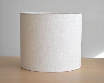 Round white linen lampshade, white linen fabric table lamp, pendant light, light fixture, white linen fabric lampshade