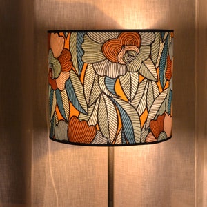 Abat-jour Décoratif Rétro - Tissu Orange Uni - 23 X 23 X 18 Cm - Douille E27 - Pour Lampe De Bureau, Salon
