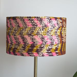 African fabric lampshade wax loincloth tie and dye mustard pink, wax suspension, African lighting, African wax table lamp, floor lamp