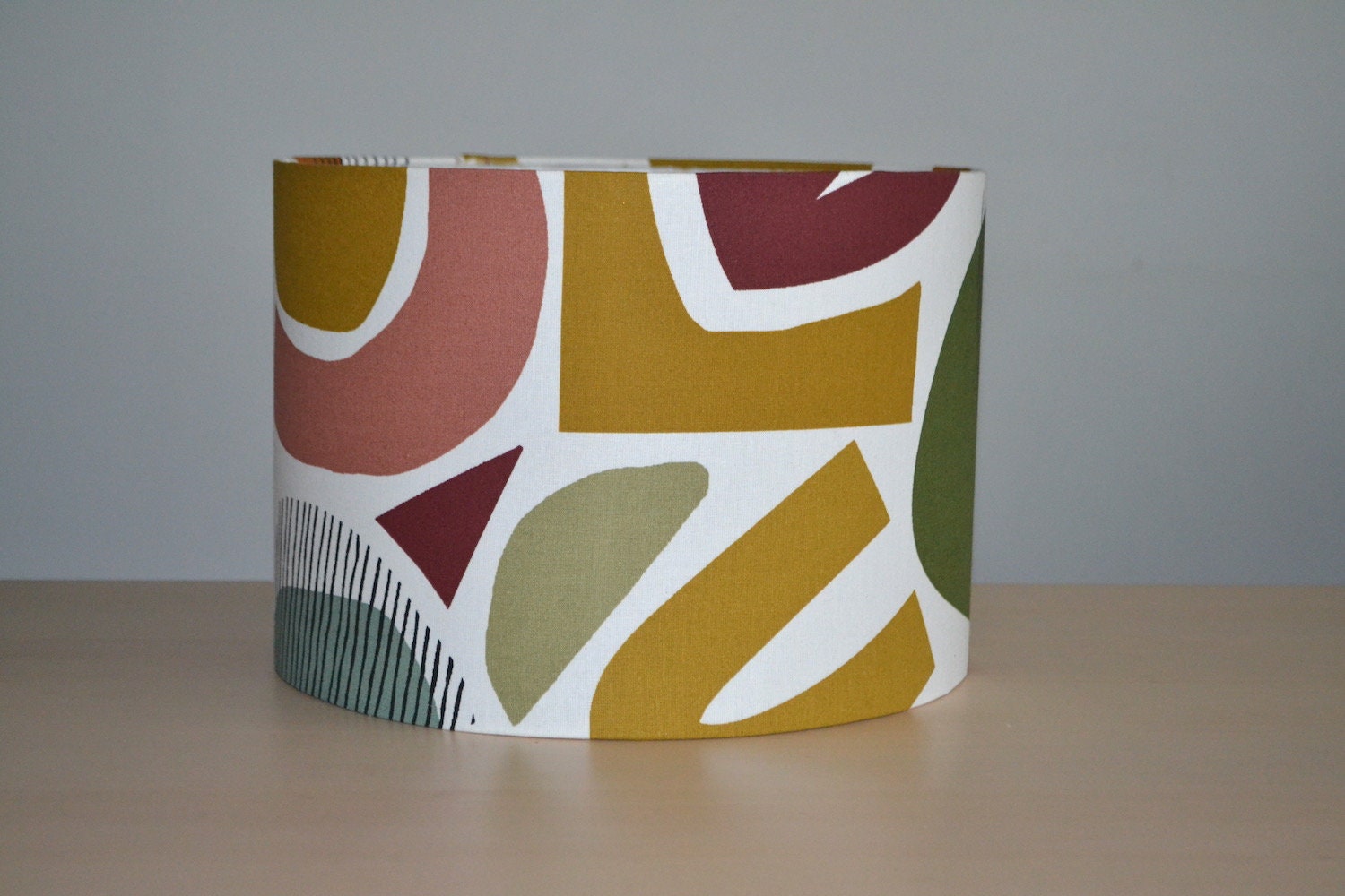Multicolored abstract pattern cotton fabric lampshade, colorful abstract print table lamp, living room pendant light, ceiling light, abstract lighting