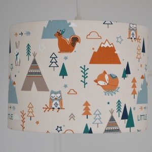 Forest animal cotton lampshade, adventure cotton table lamp, fox pendant light