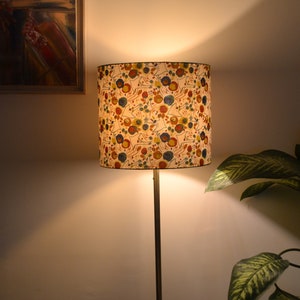 Round flower and bird fabric lampshade, floral print table lamp, suspension, fabric lampshade, fabric light fixture image 6