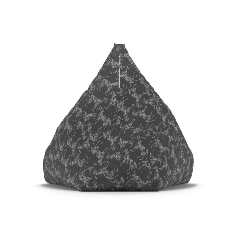 Monochrome Wave - Sustainably Made Bean Bag Chair Cover