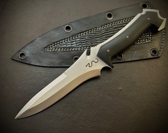 Handmade Krauser Replica | RE4 | Damascus steel | D2 Steel | Leather Cover |