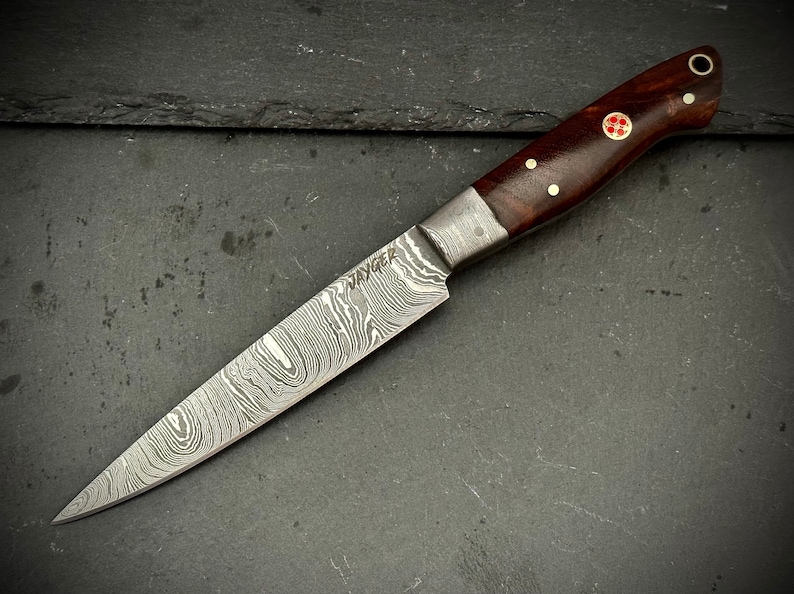 Handmade Damascus steel Paring kitchen, Chef gift true layers Real Wood Handle image 1