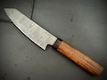 Handmade Damascus steel Santoku knife  | kitchen, Chef gift | true layers | Round Wood Handle