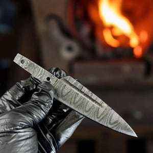 handmade Sgian Dubh blade blank, knife making DIY , Handforged Damascus Steel