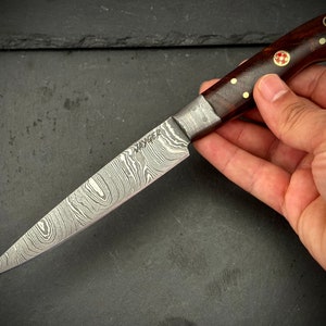 Handmade Damascus steel Paring kitchen, Chef gift true layers Real Wood Handle image 3