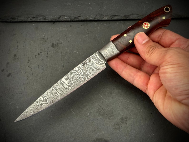 Handmade Damascus steel Paring kitchen, Chef gift true layers Real Wood Handle image 3