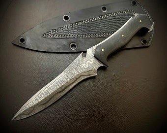 Handmade Damascus steel Jack Krauser Replica  | Gaming gift | Micarta handle | Leather Cover