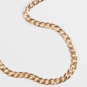 Gouden Cubaanse kettingtasriem met gouden versiering 120 cm