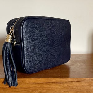 Cross Body Camera Bag Italian Leather Adjustable Strap and Tassel ...
