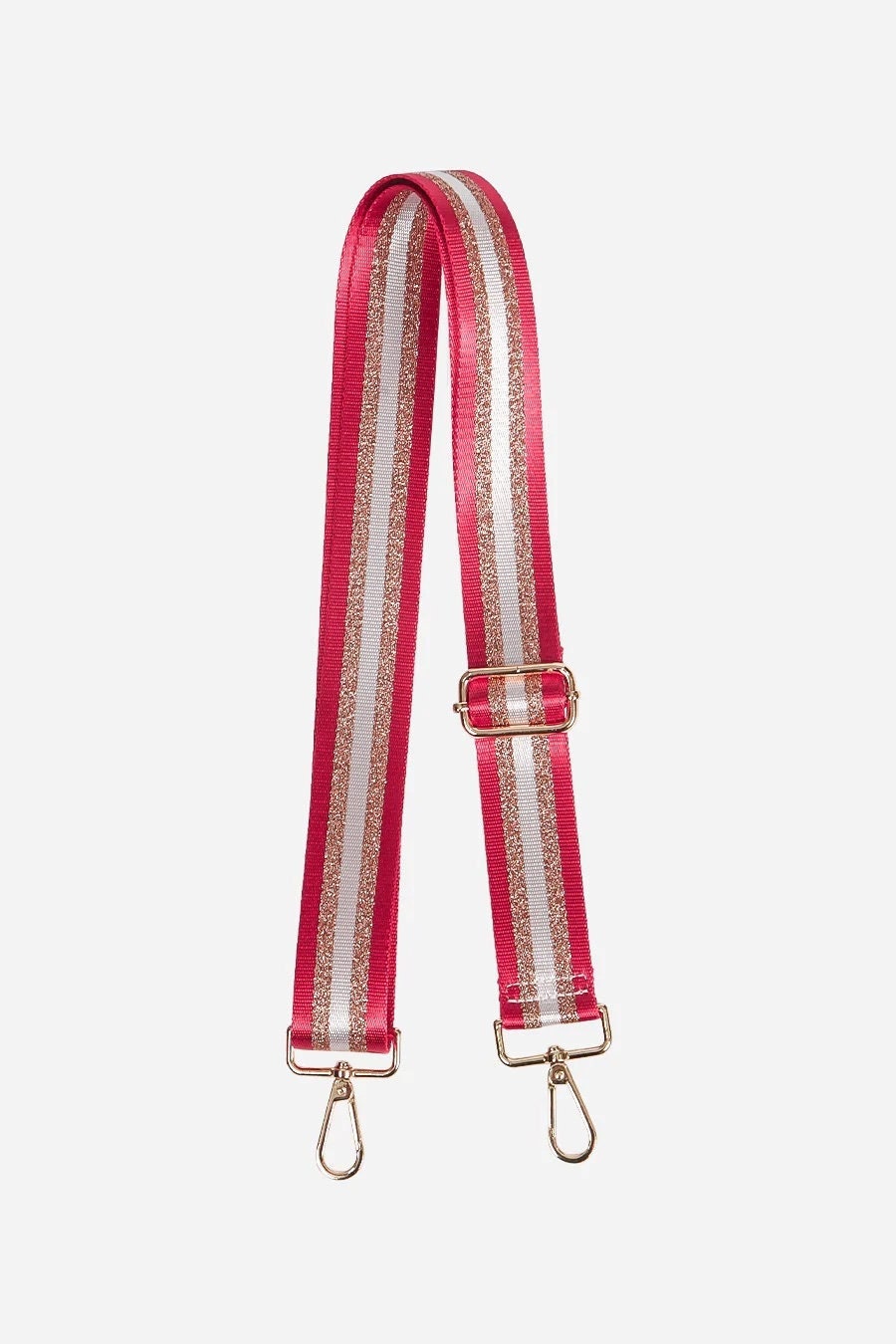 Red, Gold and Cream Longer Length Cross Body Bag Straps - 142cm x 4cm Metallic Stripe