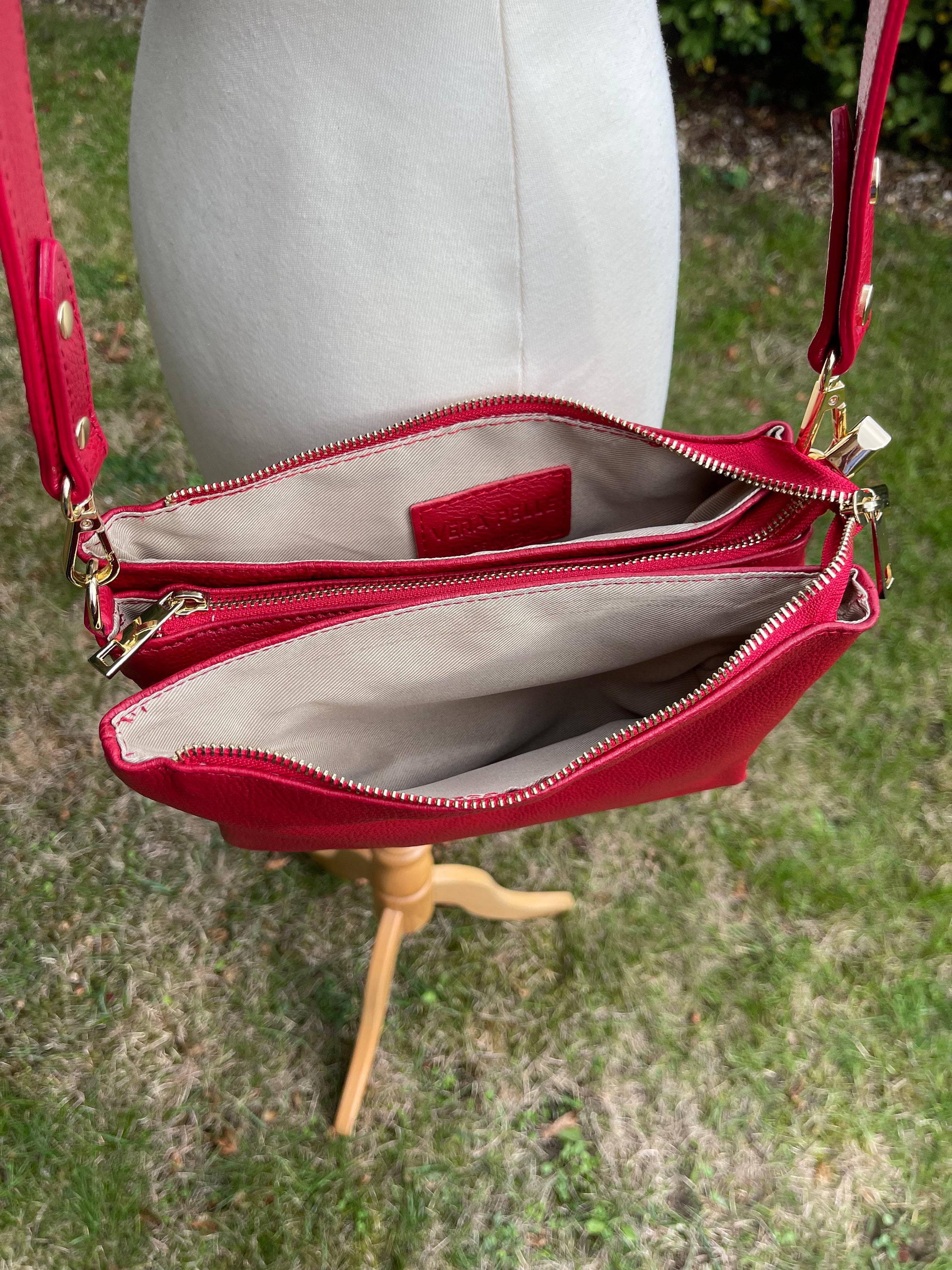 Three Compartment Shoulder Bag With Zip Fastenings, Wider Leather Shoulder Strap Additional Straps May Be Purchased to Convert to Cross Body - Etsy UK Three Compartment Shoulder Bag With Zip Fastenings, Wider Leather Shoulder Strap Additional Straps May Be Purchased to Convert to Cross Body - Etsy UK