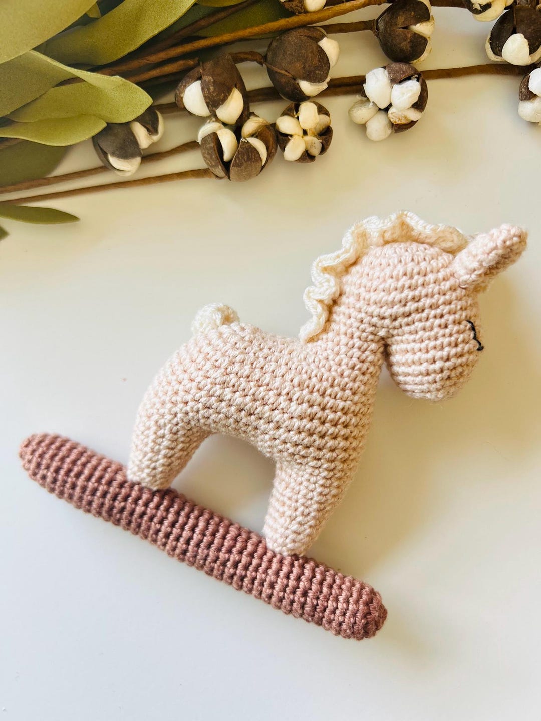 Rocking Rattle Crochet Rocking Horse Rattle: Stuffed Baby Toy - Etsy