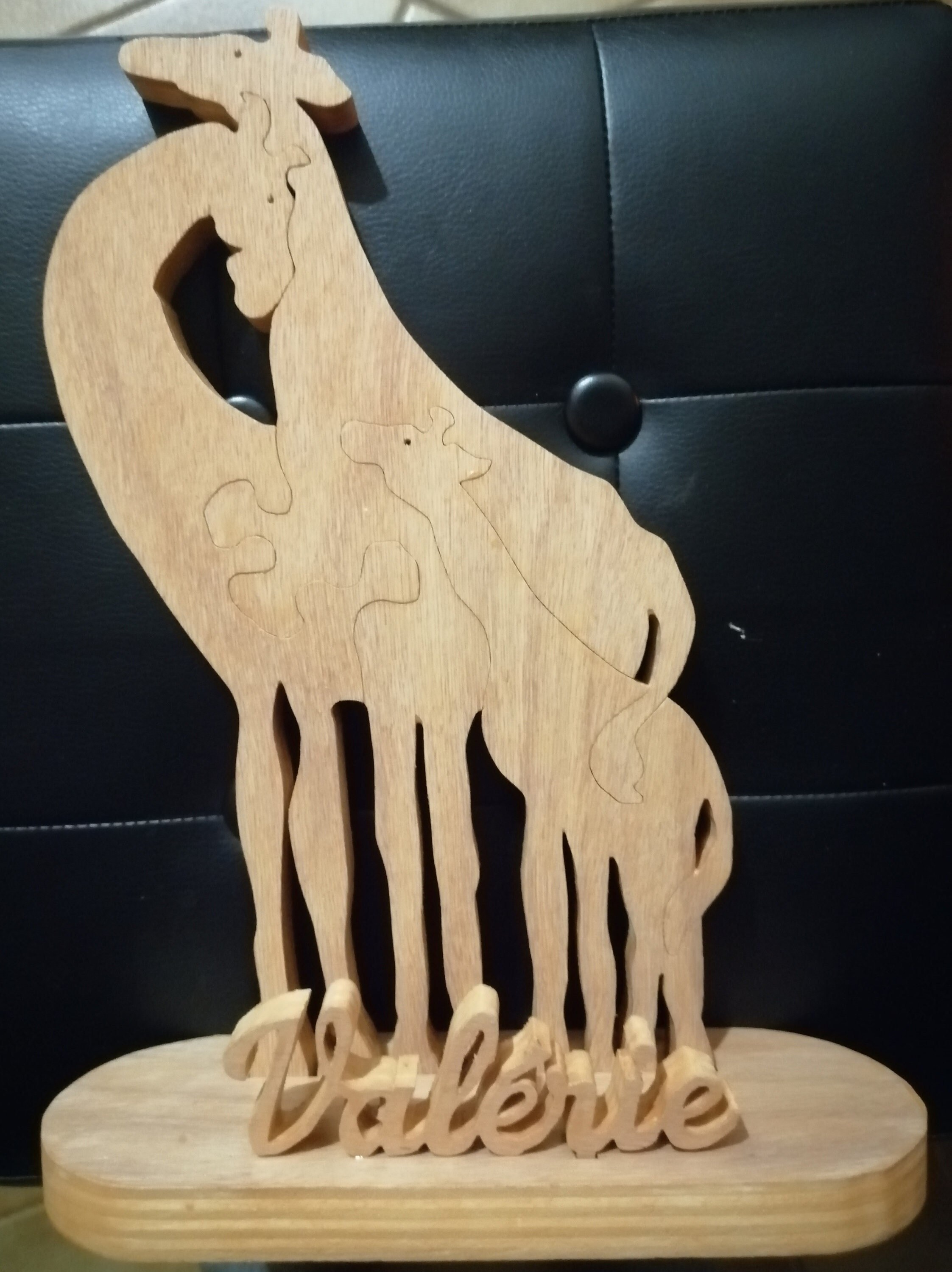 Girafes en Bois avec Prénom