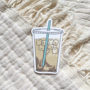 Iced Coffee Sticker | Laptop Stickers, Water Bottle Stickers, Waterproof Stickers, Motivational Stickers