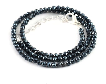 Diamante nero naturale al 100% / Perline di diamanti / Perline Rondelle sfaccettate / Perline di diamanti neri / Gioielli con diamanti / Regalo fatto a mano