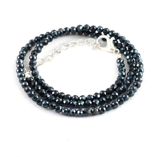 Natural Black Diamond Rondelle Beads | 2mm Diamond Jewelry