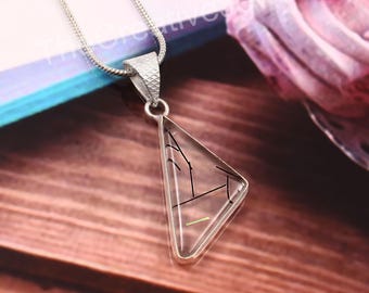 Rutilated Quartz Pendant | Natural Golden Rutile Necklace | Handmade Sterling Silver Gemstone Jewelry