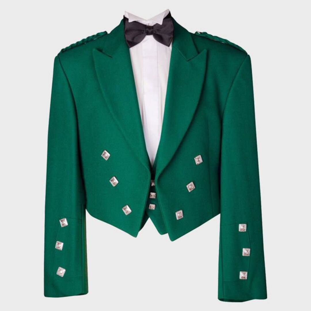 Green Prince Charlie Kilt Jacket and Waistcoat Set Etsy