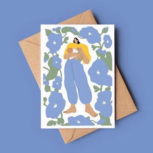 Karte „Stillende Mutter“, Muttertag Geschenk, Geschenkkarte, Karte Wochenbett, feministische Karte, Stillen, Mutterschaft