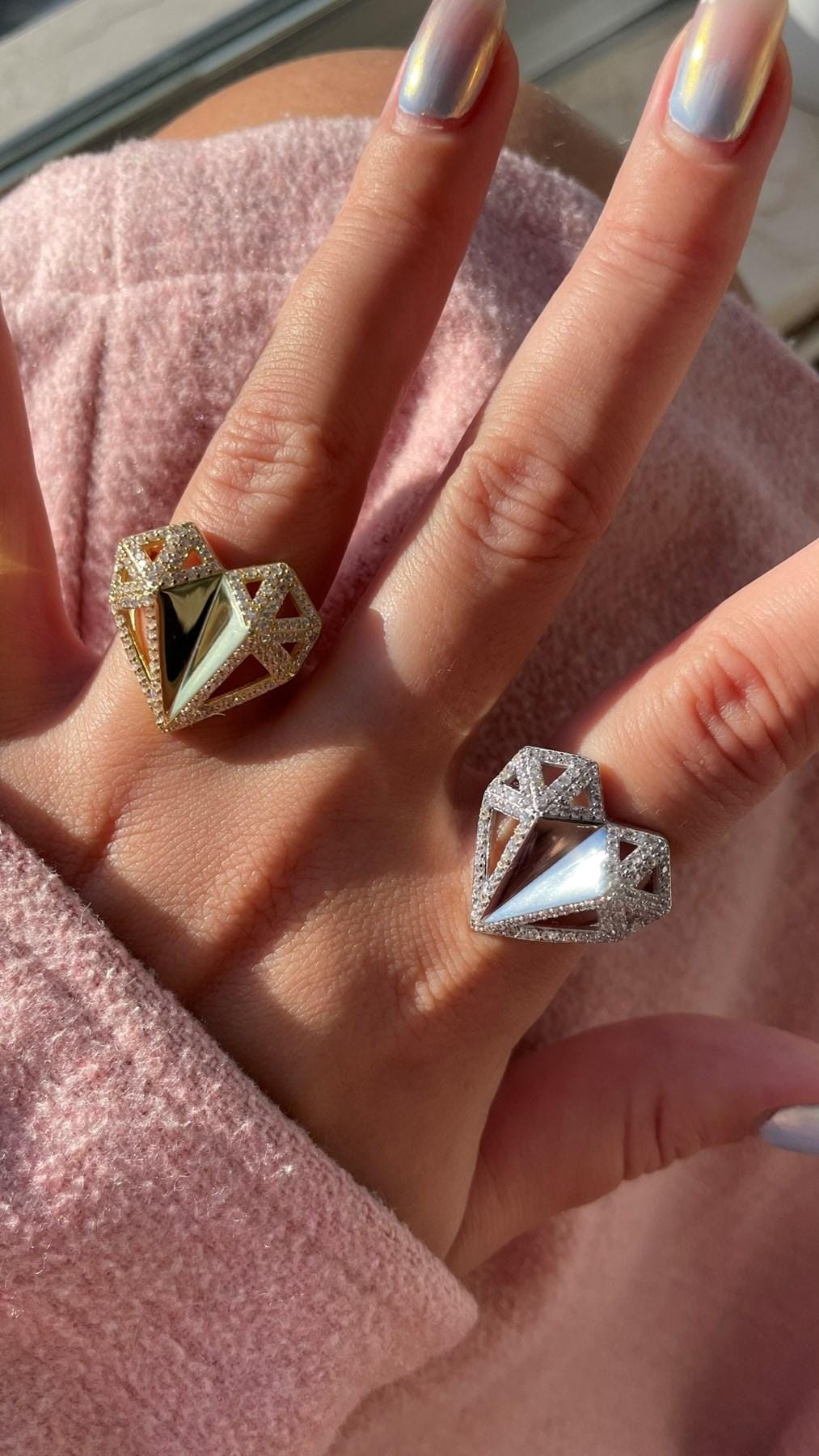 Calefee Anello Uomo Di Fidanzamento, Anelli In Acciaio Inox Donna - Foto 4