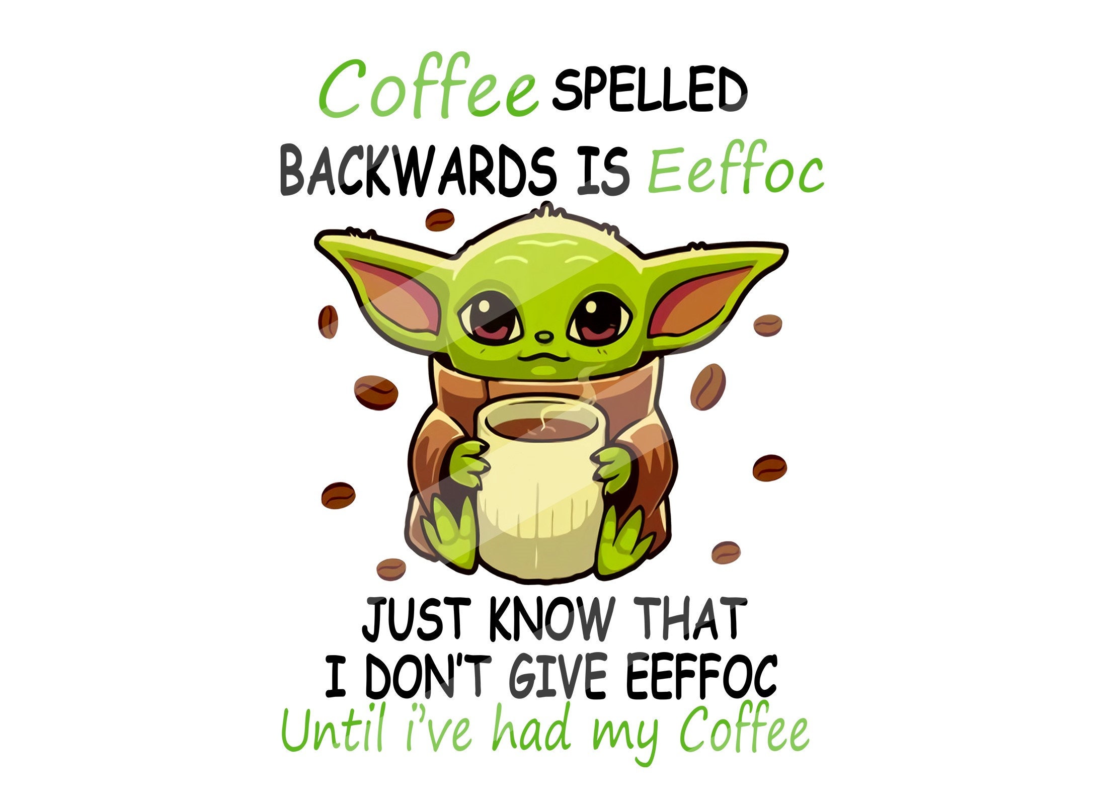Art & Collectibles Prints Letterpress Prints Yoda Drinking Coffee Baby