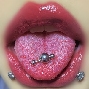 Clear plastic tongue rings hot sale