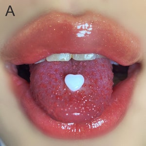 Acrylic Heart Tongue Stud, Sweet Girl Tongue Piercing Stud, Cool Tongue Stud, Tongue Barbell, Tongue Stud, Body Piercing, Tongue Jewelry.