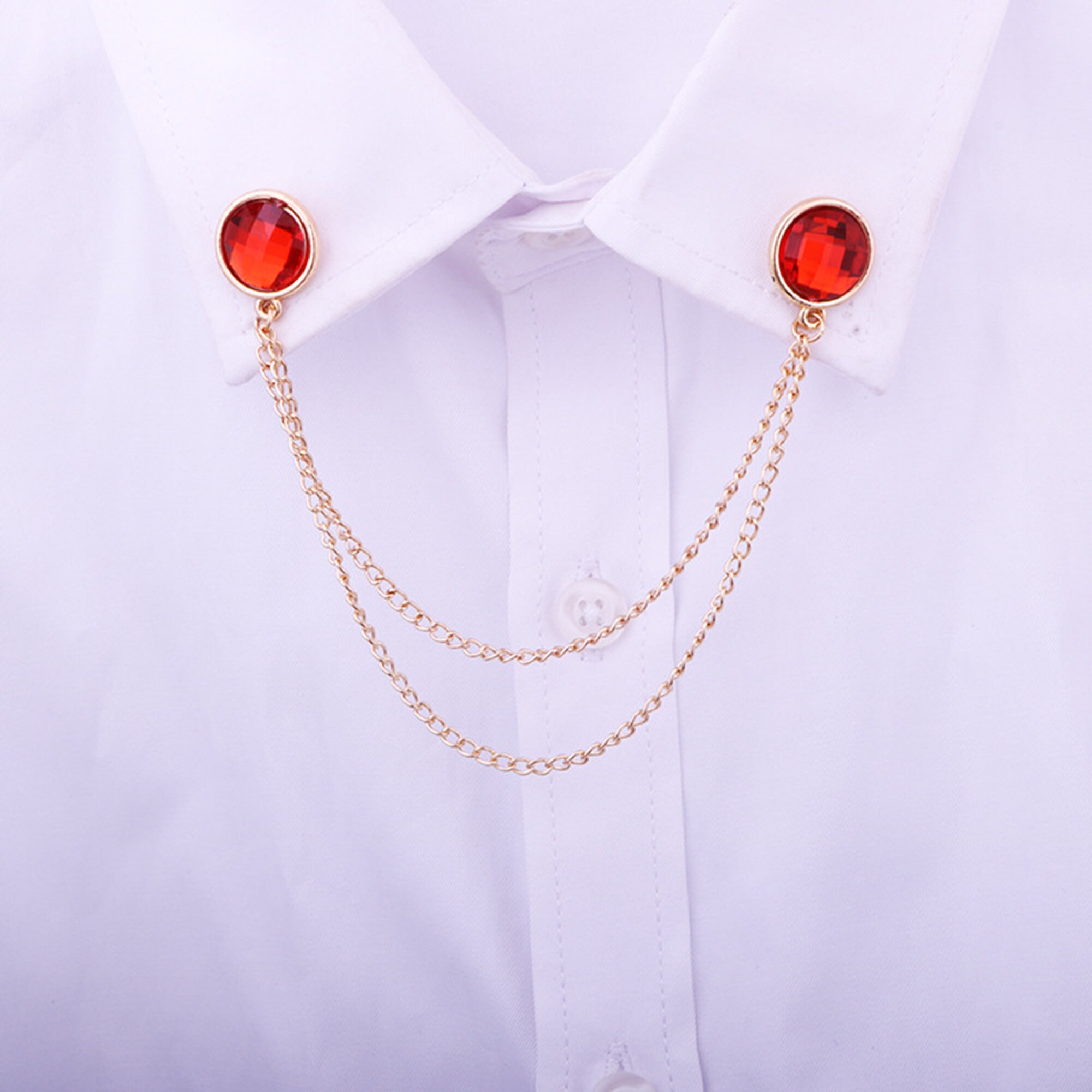 Vintage Rhinestone Tassel Chain Collar Clip Chain Brooch Etsy