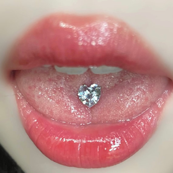 Sweet Heart Tongue Stud Stud Piercing Bling Tongue Ring Cool