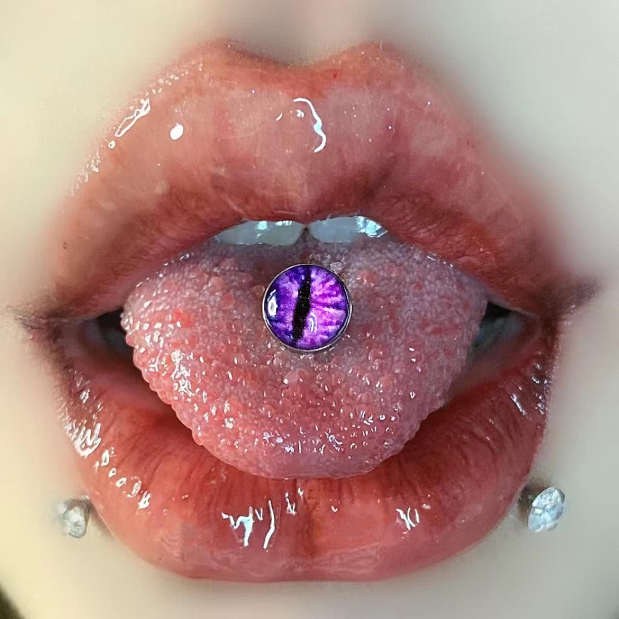 Pink sale tongue piercing