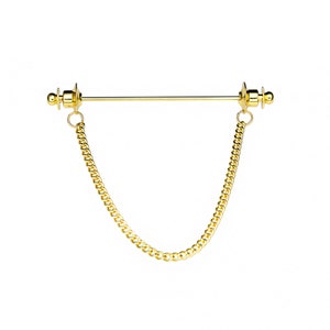 Gold Color Tassel Chain Collar Pin, Collar Bar, Shirt Collar Clips ...