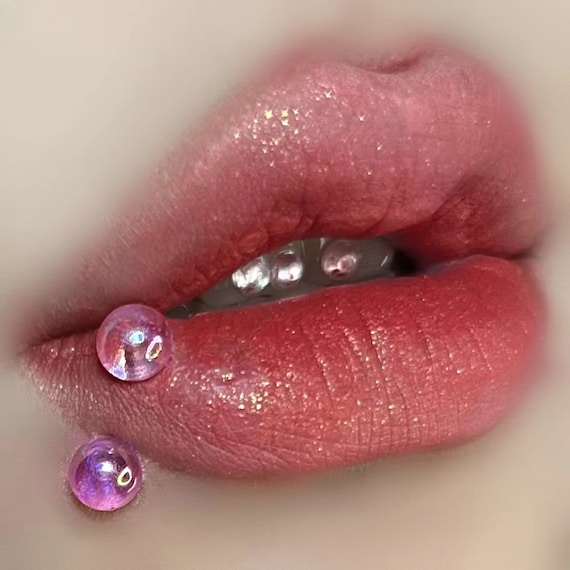 Laser Gloss Horseshoe Lip Ring Stud Piercing Acrylic Tongue Ring