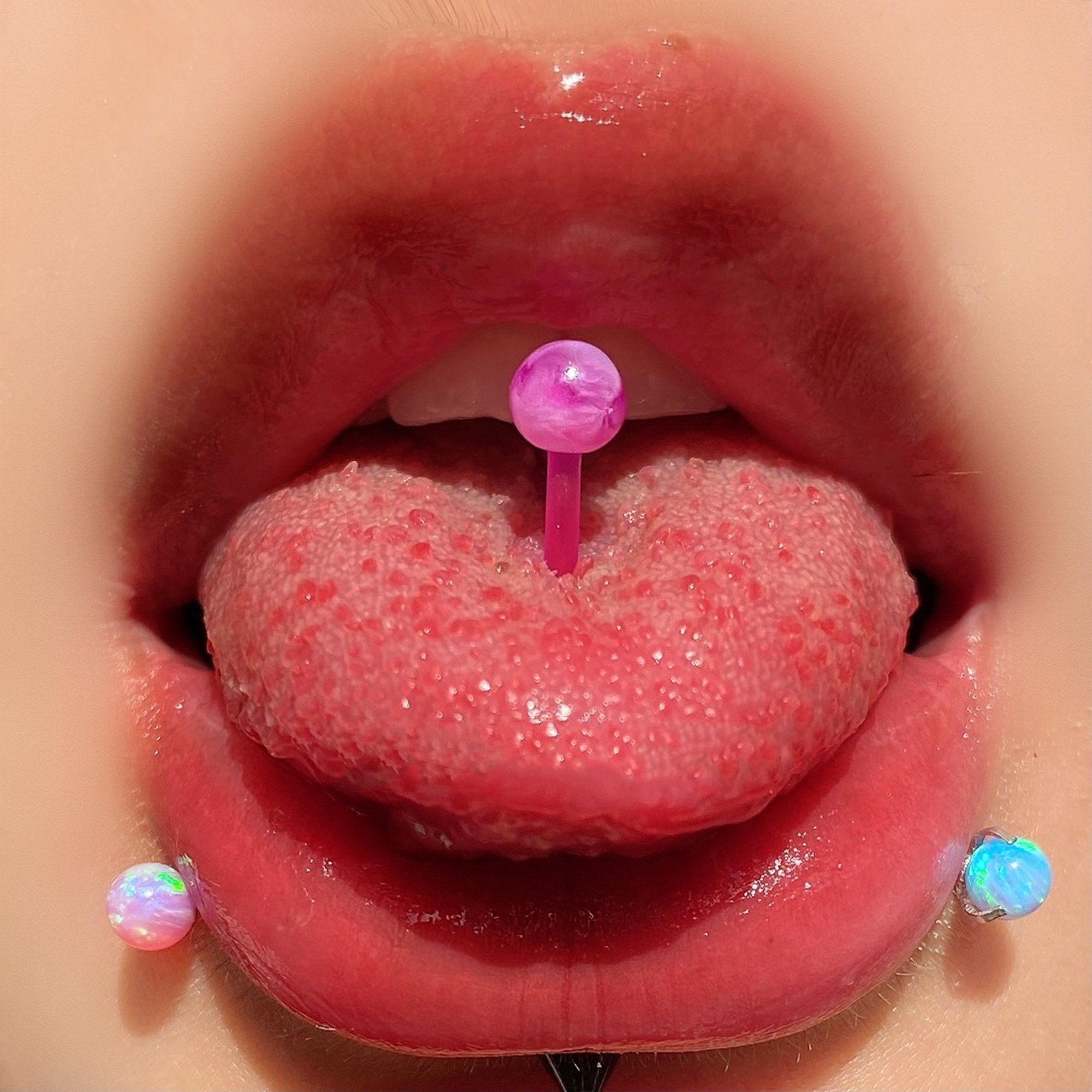 Marble Pattern Tongue Stud Stud Piercing Sweet Tongue Ring
