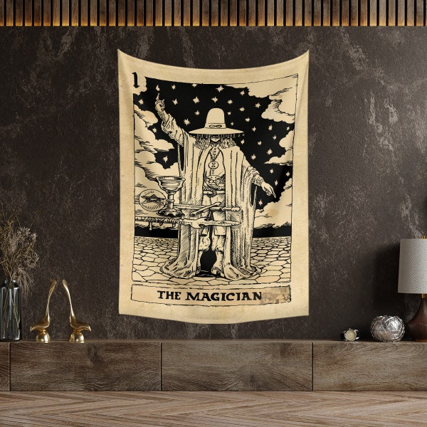 Tarot Tapestry The Magician Tapestry Wall Hanging Mysterious Bohemian Medieval Europe Divination Tapestries,Wallhang,Wallart,Wall,WallCarpet