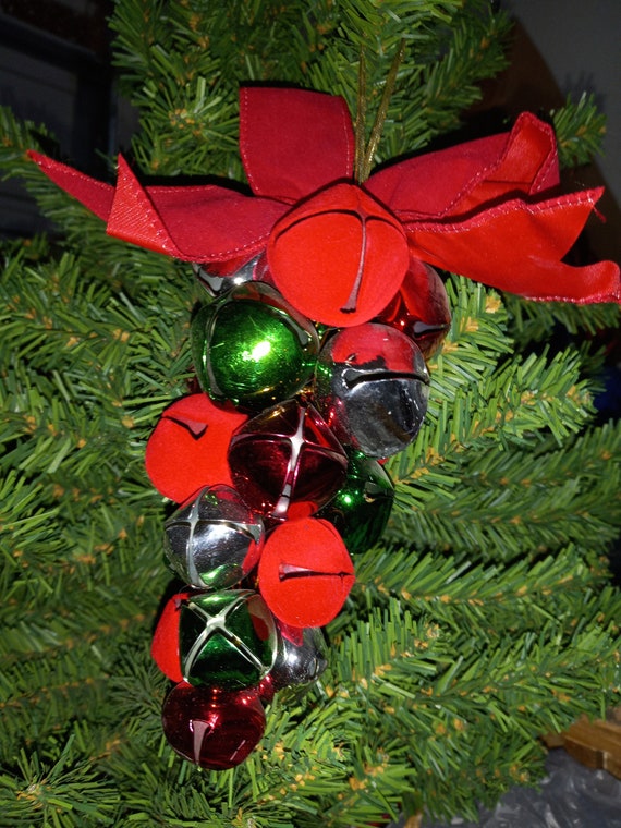 Jingle Bell Decor Large Bells Hang on Door or Wall or Tree 