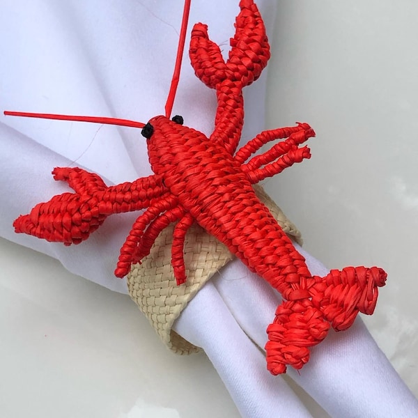 2 pack hand woven lobster napkin rings