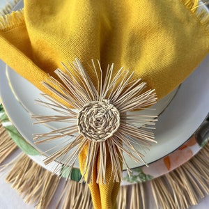 2 pack hand woven flower napkin rings