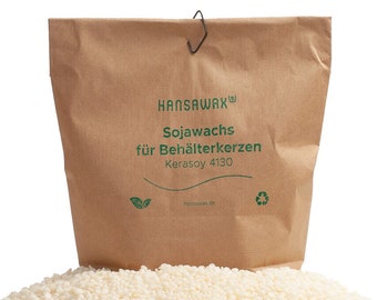 Sojawachs für Behälterkerzen - KeraSoy 4130 - Kerzenwachs aus nachwachsenden Rohstoffen, Ohne Paraffin, Vegan und Tierversuchsfrei