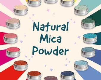 Poudre de mica naturelle pour bougies, fondants parfumés, savons et cosmétiques. Paillettes naturelles, sans cruauté envers les animaux, végétaliennes et biodégradables.