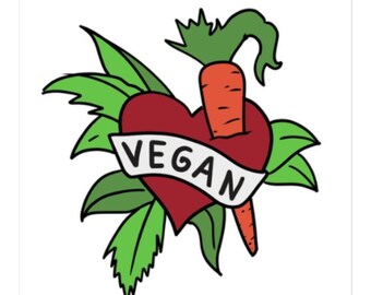 Pegatina de corazón vegana: Arte activista por los derechos de los animales