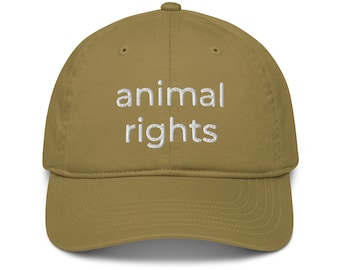 Animal Rights Hat Vegan 100% Organic Cotton Activist Cap