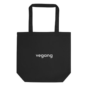 Vegan Bag Tote &#39;Vegang&#39; Cloth Bag for Groceries, Organic Cotton, Cruelty-free, Animal Rights Bag for Activists, Liberation Accessories Bags